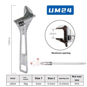 Japan Lobster Um24/30sg High Precision Large Opening Lightweight Adjustable Wrench Color 36R/36S/46/48