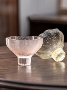 Heat Resistant Frosted Glass Tea Set Small Bowl Gongfu Tea Drinking Cup Owner Cup Lotus Bubble Tea Bowl Petal Host Cup