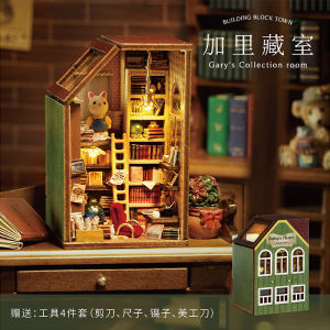 DIY Wooden Building Blocks Model Miniature Scene Town Creative Birthday Gift for Girls Handmade Small House Assembly Model