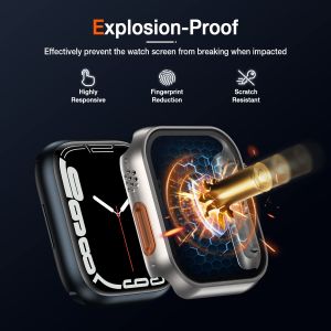 เปลี่ยน Ultra Case สำหรับ lWatch Series 10 กรณี 46 มม.45 มม.41 มม.40 มม.44 มม.42 มม.38 มม.ฝาครอบพลาสติกพร้อมกระจกป้องกันหน้าจอสำหรับ Smart นาฬิกา Series 9 8 7 SE2 SE 6 5 4 3 2 1