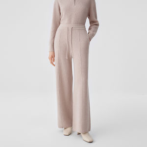 Koradior | Wool Leisure Sport Old Money Style Straight Knit Trousers