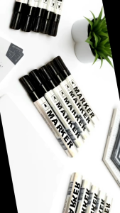 HTF COD 12Pcs  Permanent Marker Pens-Bullet Tip Black Markers for School and Office Stationery
