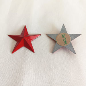 Adhesive Metal Star Badge Gold Star Award Medal Decorative Red Five-star 3D Emblem Stick-On Backing Glue Alloy Fashion Jewelry