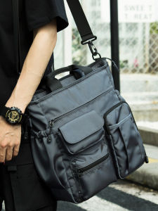 กระเป๋าสะพายข้างผู้ชายแบบสะพายข้างธุรกิจ กระเป๋าถือแบบมีฟังก์ชันหลายอย่างสำหรับเดินทาง กระเป๋าใส่เอกสาร กระเป๋าเป้สะพายหลัง กระเป๋าสะพายข้างแบบมีซิป