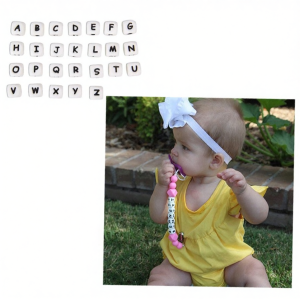Custom Name English Letter Teething Beads