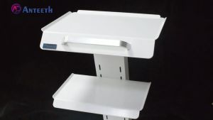 Clinic Moving Trolley Three-layer Bright White Functional Car Cosmetics Pet Dental Clinic Mobile Tool Cart