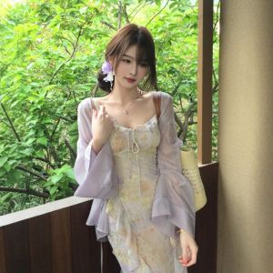 CHANGTONG | Bộ Đầm Cá Tail Hoa Văn Elegance Quyến Rũ