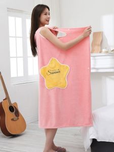 Bath Towel For Home Women Can Wear and Wrap Summer Absorbent Adult Coral Fleece Bath Skirt Quick-Drying Bathrobe Bath Tube Top New Arrival