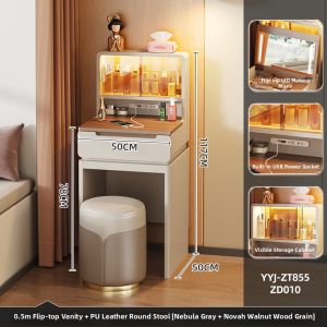 YANGYING | Italian Minimalist Flip-top Bedside Vanity Table 50CM