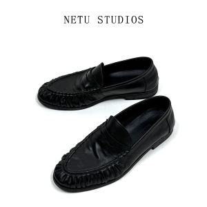 Black Dandy First Layer Leather Penny Loafers