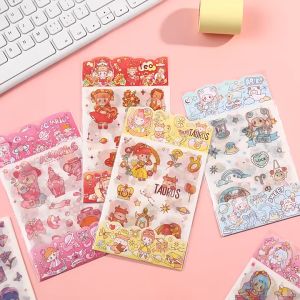 4pcs Cute Zodiac Constellation PET Stickers Kawaii Scrapbook Journal Decorative Die Cut Sticker DIY Planner Laptop Phone Decor