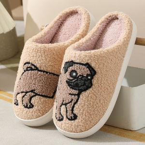 Cotton Slippers Couple Home Slippers Womens Boyfriend Winter Indoor Home Cute Warm Slugged Bottom Stuffed Cotton Slippers