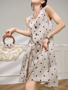 PlumJan | Đầm Dây Hạt Đậu Vintage Dây Lưng