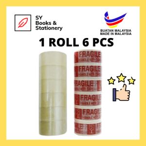 ARROW OPP Clear Tape Fragile Tape 48mm / Packaging Plastic Strong Adhensive Tape - 6 Pcs 透明胶纸 / 玻璃胶纸 / 胶带 / 易碎品胶纸 / 玻璃胶纸