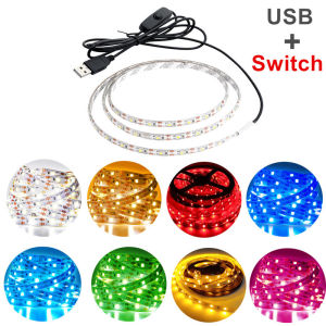 Angelila Christmas Lights 5V USB LED Strip Light with Switch Pink Yellow Warm White Green Fairy Light 5m Christmas Decorations for Home 2023