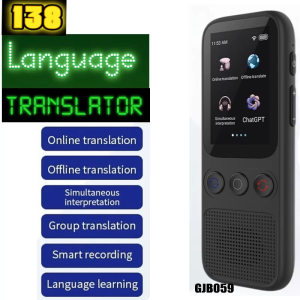 T16 AI Voice Real Time Translator Machine 138 Multi Online Languages Voice Record 3.1 Inch Big Screen Portable Offline Tuitor