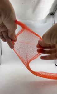 ถุงตาข่าย พร้อมตัวล็อค ถุงตาข่ายสีส้ม ใส่หินภูเขาไฟ ใส่วัสดุกรองน้ำ