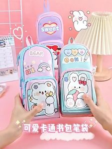 Pencil Case For Kids Korean Style Pencil Box Large Capacity Multifunctional Student Stationery Kotak Pensel 笔袋大容量