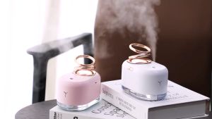 【T Scent】【FOC 10ml Essential Oil】【Double Ring Humidifier】【悬浮双环 加湿器】睡眠灯 床头 伴睡 小夜灯 Air PurifierDiffuser Aromatherapy Aroma Machine Cute Night Light Essential Oil Aroma Home Decor Air Treatment Air Fresheners Small Cooling