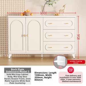 MINGDUO | Multifunctional Cream Style Stone Dining Sideboard 25cm