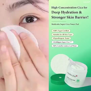 Medicube Super Cica Calming Toner Pad | 88% Centella Asiatica + Panthenol Vegan Formula Soothe Red Irritated Skin & Repair Damaged Barrier | Deep Hydration Relieve Itch & Redness