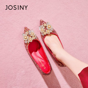 Josiny | Chinese Style Wedding High Heels Red
