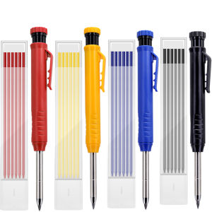 Hot 2.8mm Long Head Deep Hole Woodworking Pencil Built In Pencil Sharpener Marking Carpenter Pencil Engineering Drawing Pencil