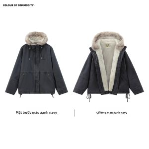 JNXS | Áo Khoác Parka Hooded Vintage Toàn Bộ Len Đã Giặt