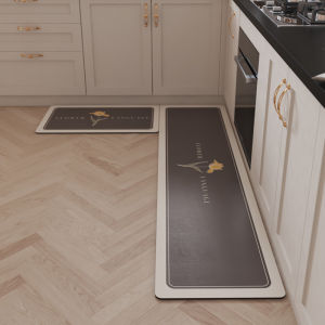 Simple PVC Kitchen Anti-Slip Oil-Resistant Mat Household Washable Waterproof Leather Foot Pad Antibacterial Stain-Resistant Modern Style Barbecue Tools