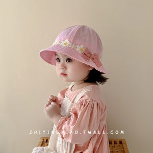 Adorable Princess Baby Girls Fishing Cap Autumn Winter Style Sunshade Hat Childrens Bucket Hat Casual Pure Cotton round Top