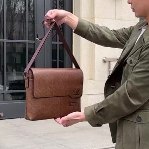 Men Shoulder Bag For IPAD Leather Business Handbag Men Messenger Bag Large Side Sling Bag Fashion Man Crossbody Bag
