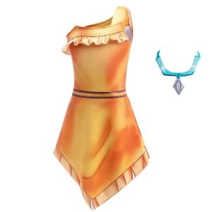 Trẻ Em Pocahontas Bộ Trang Phục Công Chúa Bé Gái Người Mỹ Bản Địa Áo Lạ Mắt Có Vòng Cổ Không Tay Giữa Bắp Chân Halloween Carnival Đảng Cosplay Bộ Trang Phục
