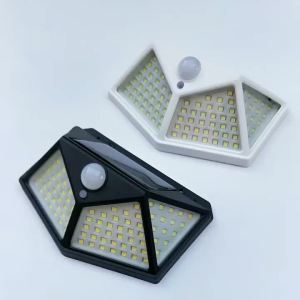 1/2/4PCS New Solar Lights Outdoor Wall Lamp PIR Motion Sensor 100LED Solar Powered Sunlight Street Light for Garden Courtyard