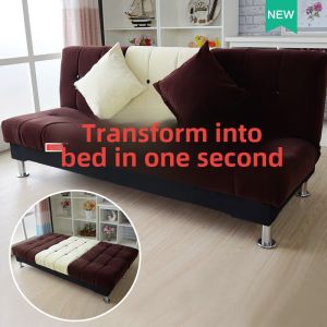 Simple Sofa Small Apartment Economical Folding Bed Sofa Bed 1.8 M Fabric Living Room Dual-Use Double Three-Person Bean Bag