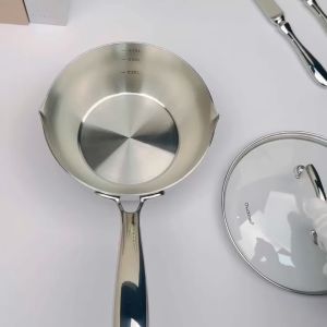 Quánh Inox Cao Cấp Liền Đáy có nắp Chockmen size 16cm có vòi rút bếp từ