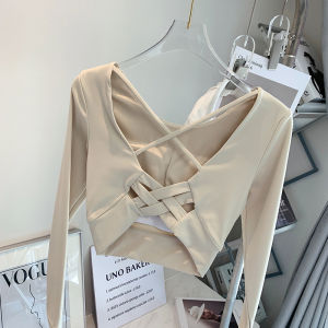 Áo Thun Yoga Tay Dài Thoáng Khí Mềm Mại Dành Cho Nữ Áo Thun Thể Thao Nhanh Khô Áo Thun Tập Luyện Có Đệm Ngực Áo Thun Thường Ngày