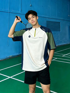 OUMULONG | Quick-drying Ice Silk Breathable and Sweat Absorbent Mens Badminton T-shirt