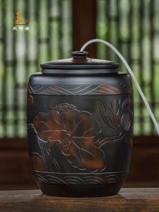 Ceramic Water Tank Home Water Storage Purified Water Bucket Tea Table Dedicated Kombucha Tea Bucket Large Capacity Pumping with Lid