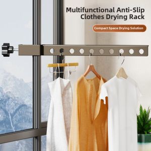 Rotating Multi-functional Small Aluminum Clothes Drying Rack for Balcony