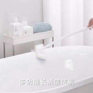 Sikat Pembersih Gagang Panjang Kamar Mandi Sikat Spons Bisa Mengganti Kepala Sikat Untuk Lantai / Bak Mandi / Wastafel Cuci Tangan