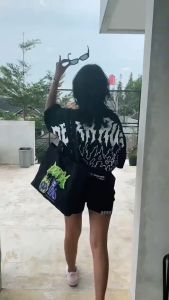 OVERSIZED T-SHIRT - GORGE - BLACK - DBRK RVNG KAOS TELARIS CATTUN COMBED 30S