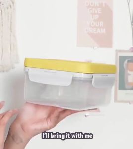 LocknLock To-Go Modern Airtight Lunch BoxesBento Box for Kids and AdultsLunch Box With Utensils Portable Picnic Food Fruit Container Storage Box With Spoon Set.