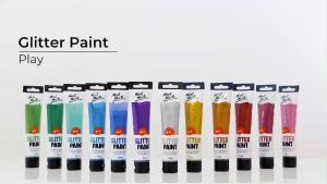Mont Marte Glitter Paint Set 12 Vibrant Colors 36ml - Water-based Non-toxic for Art & Crafts