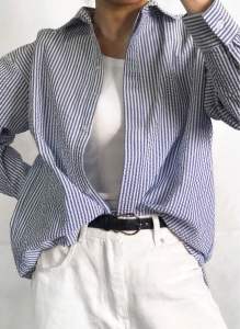 MARMON: Classic Stripes Oversized Shirt