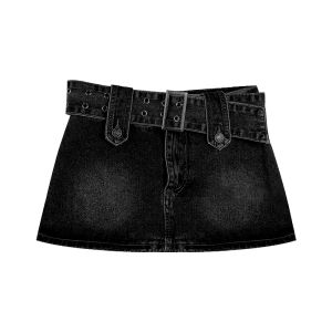 กระโปรงผ้ายีนส์ทรงเอสาวแซ่บกระโปรงรัดสะโพกดูผอมเพรียวมีดีไซน์นิยมในคนกลุ่มหนึ่งใส่ช่วงฤดูร้อนสำหรับผู้หญิงกระโปรงสั้นสุดเซ็กซี่แฟชั่น