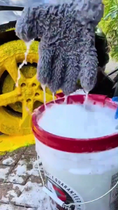 Car Wash Mitt Double-Sided Chenille Microfiber Dusting Glove with 5-Finger Design Anti-Scratch Auto Interior & Exterior Detailing Mitt for Cleaning Wheel Tight Spots