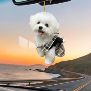 1PC 2D Acrylic Hình Chó Con Dễ Thương Móc Khóa Trang Trí Cây Thông Giáng Sinh Trang Trí Nhà Cửa Ngày Lễ Trang Trí Xe Hơi