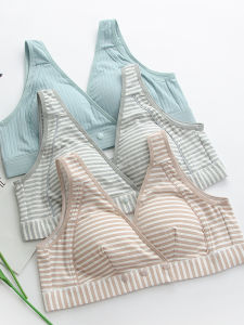 เสื้อชั้นในแบบมีกระดุมหน้า ผ้าฝ้าย ไร้สาย ทรงบาง ทรงหลวม สำหรับผู้หญิงวัยกลางคน ช่วงฤดูร้อน เสื้อชั้นในแบบมีสายรัดสองข้าง