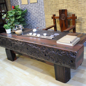 Authentic Old Ship Wood Tea Table And Chair Set New Chinese Style Solid Wood Old Dragon Bone Ancient Sunk Ship Wood Tea Set