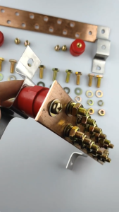 3x30 Red Copper Grounding Busbar Grounding Copper Bar Grounding Busbar Equipotential Terminal Copper Bar Tin-Plated Nickel-Plated Bending 🏆🏆